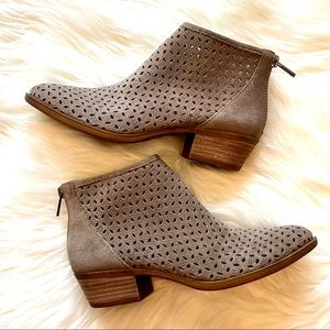 Lucky Brand perforated suede booties new size 7
